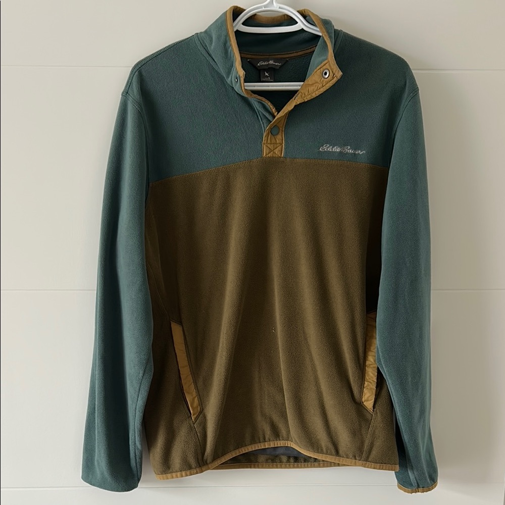 Eddie Bauer Green and Brown Pullover